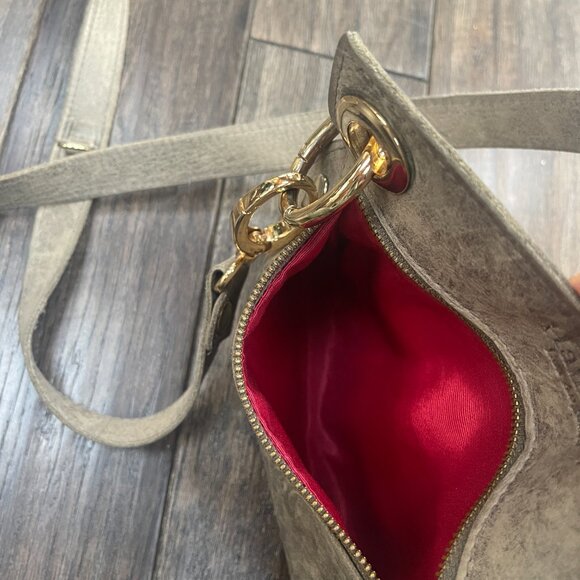 Hammitt Las Angeles, distressed leather gray, 7" x 8" cross body bag - Picture 2 of 13